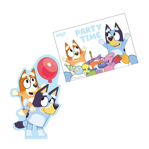 Amscan 9915645 Bluey Diecut Invite & Envelope