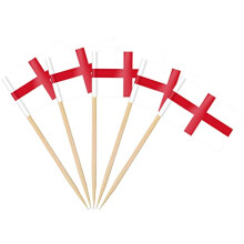 AhfuLife 100pcs England Toothpick Flags Cake Toppers for World Cup Football Decorations 2026, England St George's Day Cocktail Stick Flag for Sandwic