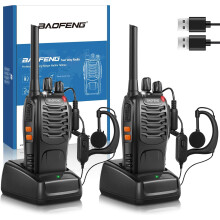 Walkie Talkie,Two Way Radio 16 Channels Long Range Walkie Talkies with USB Charger and Earpieces, Rechargeable walkie talkies for Children play and a