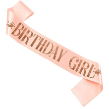 Birthday Girl Sash, Rose Gold Birthday Sash Birthday Satin Sash for Woman Girls Birthday Accessories