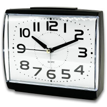 A5 - Silent Non-Ticking Bedside Alarm Clock, Large Size, Analogue Clock with Nightlight, Snooze, Battery Powered, Artdeco Designed suits any decorati