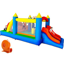 Ballsea Inflatable Bouncy Castle, Kids Bounce House Trampoline Dual Slide, Jumper Play Center with Air Blower for Kids Indoor Outdoor, 4.88 x 2.4 x 1