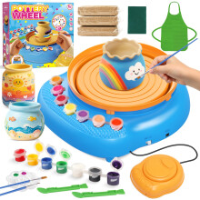 Weilim Pottery Wheel for Kids Ages 6-12 – Complete DIY Pottery Kit for Beginners with 3 Air-Dry Clay Packs and Tools, Arts & Crafts Supplies, Toys B