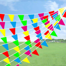 Bunting Banner, Leixi 200M Multicolor Pennant Banners with 400pcs Triangle Flags, Nylon Fabric Bunting Banners for Indoor Outdoor Activity,Party Cele