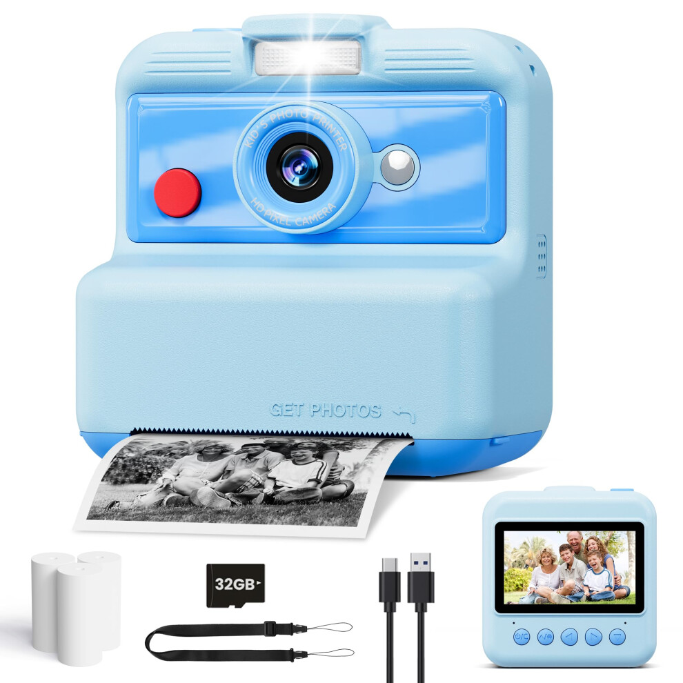 Photos - Toy Car CAMCLID Kids Camera Instant Print, 3,0 Inch/48MP Instant Camera for Kids, 2.5K UHD Digital Video with 32GB Card, Christmas B