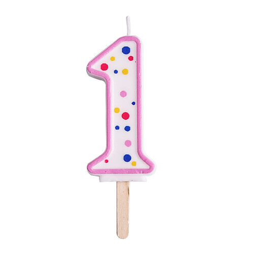 PME Pink Number 1 Candle, Large Size