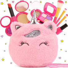 Pretend Makeup Set for Girls, Kids Toys Fake Makeup Games, Birthday Gift Toddler Toys for 3 4 5 6 7 8, Princess Purse Childrens Make Up Kit, Unicorn