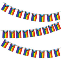 Pride Bunting Flags,Progress Pride Decorations Bunting,8.5m Rainbow Banner with 25 LGBT Flags as Gay Pride accessories on Indoor/Outdoor LGBT Festiva
