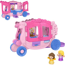 Fisher-Price Little People Toddler Toy Disney Princess Pull-Along Musical Carriage Playset with Figures for Pretend Play Kids Ages 18+ Months, JCW72