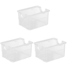 3Pièces Rangement Transparent Pour Sachets De Sucre