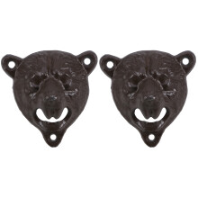 2Pcs Sturdy Brown Iron Bottle Opener Wall Mounted for and Soda