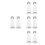 8Pcs White Pc Light Bulb Socket Adapter High Temp Resistant Extender 1