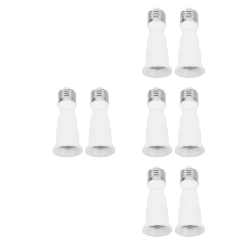 8Pcs White Pc Light Bulb Socket Adapter High Temp Resistant Extender