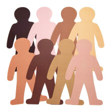 Baker Ross AW758 Skin Tone People Cut-Outs - Pack of 56, 120gsm, 26.5cm, Assorted Colours, Paper Shapes, Classroom Projects