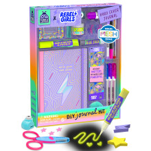 Rebel Girls DIY Journal Kit for Girls Ages 6-12 - Scrapbook Set Stationery, 10 Year Old Gifts for Girl Arts and Crafts Supplies, Diary Gift Set, Birt