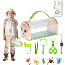 Bug Catcher Kit for Kids,Critter Habitat Box for Indoor/Outdoor Insect Collecting,Includes Carrying Handle and Easy-Access Door,with Bug Tong,Tweezer