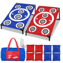 NZQXJXZ Portable Cornhole Board Set with 8 Bean Bags and Carrying Bag - 3x2 Ft Corn Hole Toss Game for Indoor and Outdoor Parties, Ideal for Family,