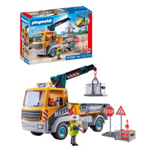Playmobil | Action Heroes | Construction Lorry with Crane | Construction Toy for Kids | Construction Playset | Toys for Children Aged 4+ | 71750