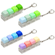 4 Pcs Keyboard Fidget Toys, 4-Button Finger Keyboard Keychain, Stress Relief Fidget Keyboard Clicker, Funny Fidget Keyring (Four keys, Pcs, 4)