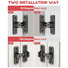 Heavy Duty Gate Latches 90 Degree Right Angle Barn Door Lock AntiTheft Sliding Door Lock for Garden Luminous Black