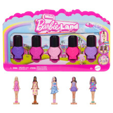 Barbie Mini Barbie Land 5-Pack Fashionistas Dolls, 1.5-inch Mini Dolls in “Nail Polish” Containers, Instant Collection & Surprise Reveals (Styles