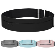 Running Belt for Women and Men Lightweight Running Waist Belt with Water Bottle Pocket, Multi-Pocket Phone Holder Running Pouch (1, Black, Medium-23.