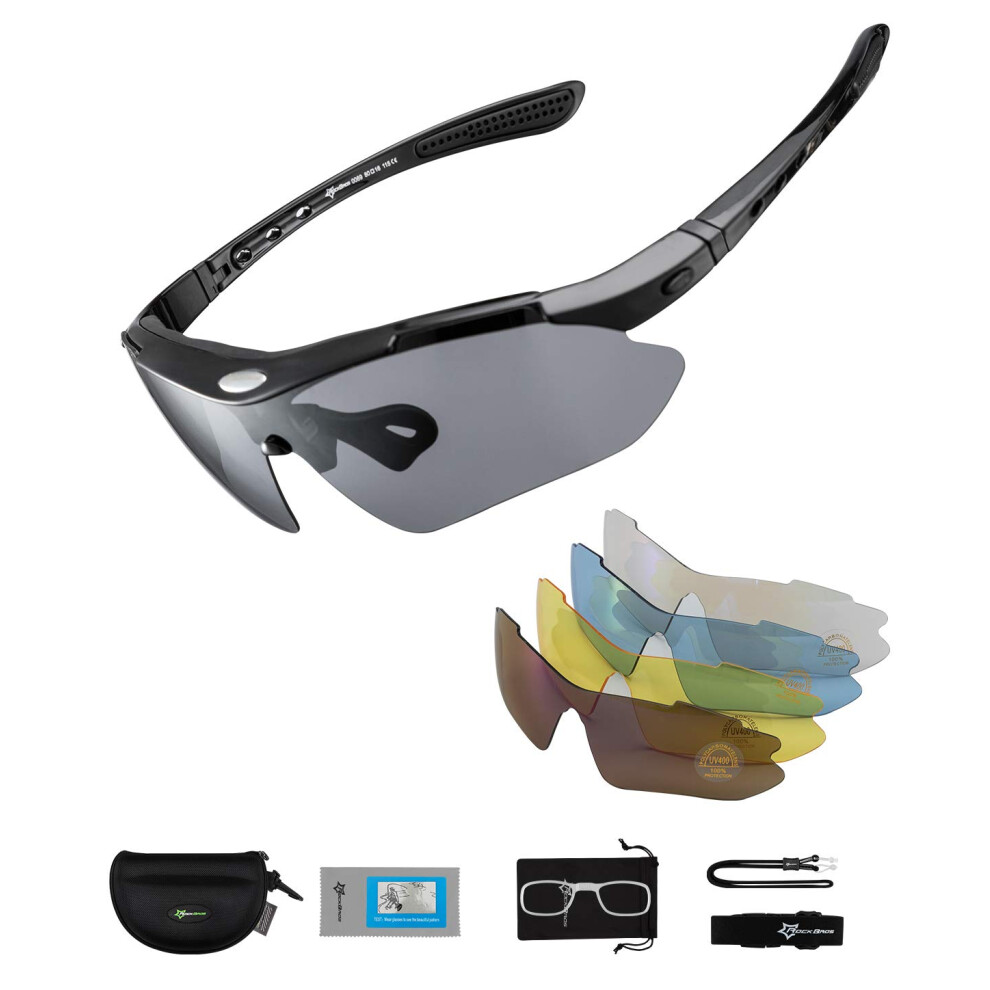 Photos - Climbing Gear Rockbros Polarized Cycling Sunglasses for Men Women Sports Sunglasses UV Protection Cycling Glasses with 5 Interchangeable L 