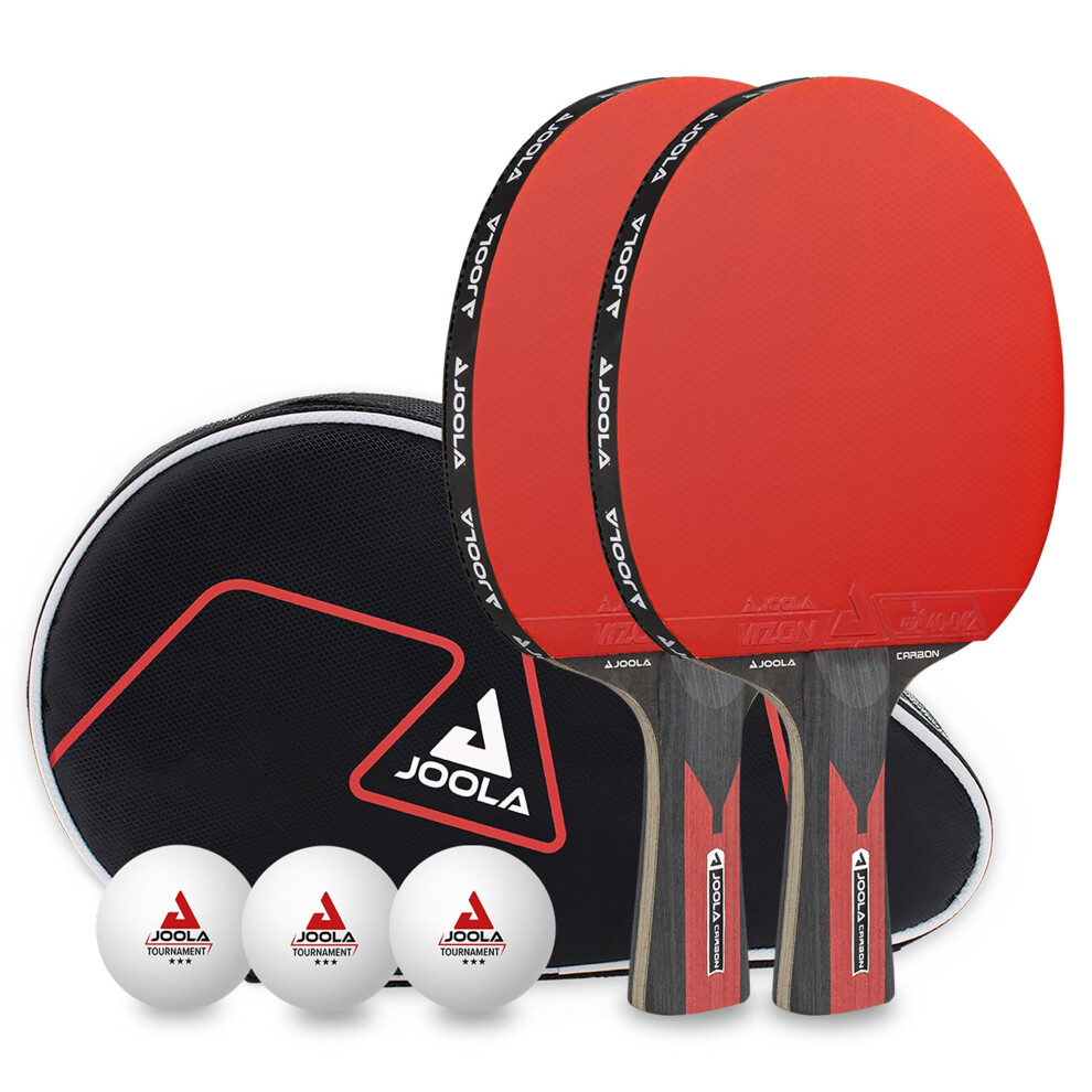 Photos - Tennis / Squash Ball Joola Duo Carbon Table Tennis Set â 2 Carbon Paddles, 3 Balls & Storage Case for Advanced Play 