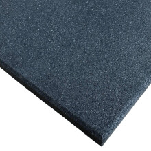 Rubber Crumb Gym Floor Tiles - Heavy Duty Non-Slip Commercial Grade Gym Mats - 1m x 1m (Black, 10mm Thick)
