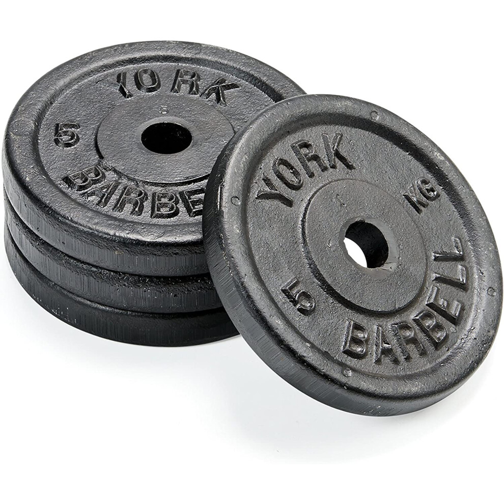 Photos - Other Trainers York Fitness York 4x 5kg Black Cast Iron 1Inch Plates 