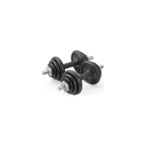 York Fitness 20 kg Cast Iron Spinlock Dumbbell - Adjustable Hand Weights Set (Pack of 2) - Black