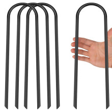 Trampoline Anchor Kit,6.8 * 30.50 cm Heavy Duty U Shaped ground anchor Tent Pegs,8 mm Thick Anchorage Stakes,Windproof Stainless Steel Ground Pegs Fi