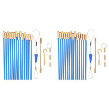 2 Set 20 Feet Fiberglass Fish Tape Cable Rods,Electrical Wire Running Push/Pull Kit with Hook and Hole Kit