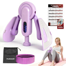 Thigh Trainer Thigh Exerciser, 10-100lb/45kg Adjustable Resistance Pelvic Floor Trainer with Leg Band & Poster for Kegel Exercise, Inner Thigh Exerci