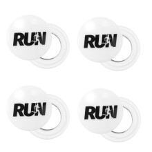 Tinoaly 4 Pairs Magnetic Race Bib Clips, Running Bib Holder Marathon Race Number Board Snaps Fixing Magnets for Runners (Run)