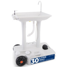 SereneLife Portable Camping Sink with 30L Water Tank, Outdoor Handwashing Station with Foot Pump, Soap & Towel Dispenser, Mobile Hygiene Wash Basin f