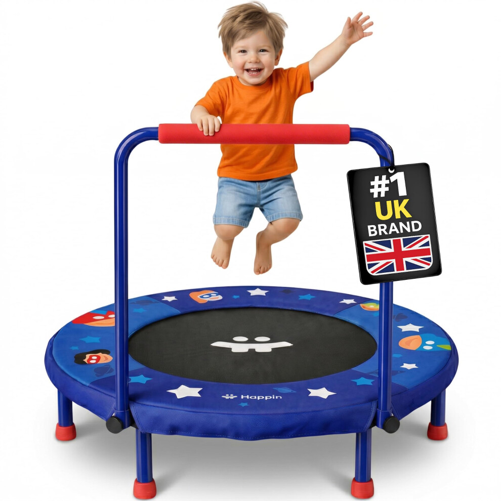 Photos - Trampoline Accessory Happin 36" Kids Trampoline, Foldable Mini Toddler trampoline Ages 2-6 with Adjustable Handle, Noise-Free Small Trampolines f
