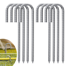 Forever Speed Tent Pegs Pack of 8 Ground Pegs (11.8 inch), J-shaped Heavy Duty Tent Pegs,Ground Stakes Ground Anchor for Securing Fences, Tents, Cano