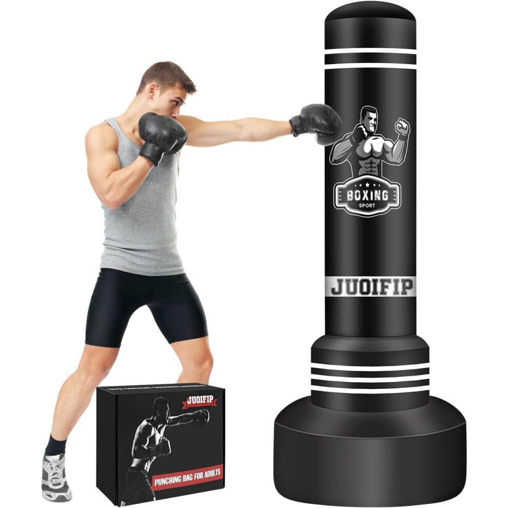 Photos - Punching Bag / Ball NZQXJXZ Freestanding Punching Bag with Stand 175cm â Thickened PVC Inflatable Boxing Bag for Adults & Kids, Leak-Proof Des