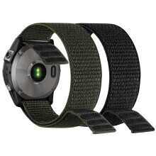 YOOSIDE for Garmin Fenix 7 / 6 / 5 / epix Pro 47mm Hook and Loop Nylon Watch Strap, 22mm Quick Dry Ultralight Sport Wrist Band for Forerunner 955, In