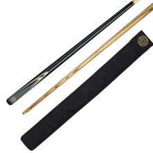 BCE 2-Piece Ash Snooker Cue (FF200) – 57" Length (145cm), Black Butt & Natural Wood Shaft - with Soft Case
