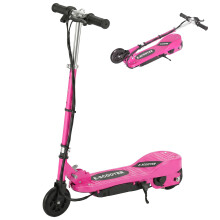 HOMCOM Kids Electric Scooter, 5.5 Inch Foldable Kids Scooter for Ages 7-14, 120W Motor, Up to 12km/h, 10km Range, Adjustable Height, Pink