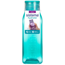 Sistema Square Water Bottle | 475 ml | Leakproof Kids Water Bottle | BPA-Free | Assorted Colours (Not Selectable) | 1 Count