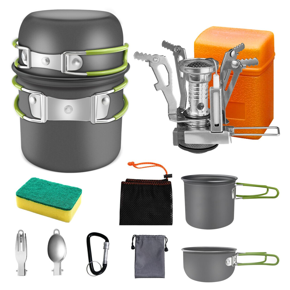 Photos - Other Camping Utensils AUTOPkio Camping Cooking Set, Outdoor Camping Pans Pots and Stove - Non Stick Folding Cookware Kit for BBQ Picnic Hiking Bac