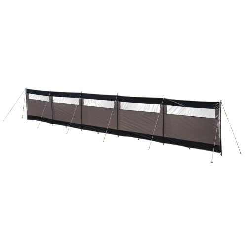 Maypole 5 Panel Steel Poled Windbreak Privacy Screen With PVC Windows, 8m Width