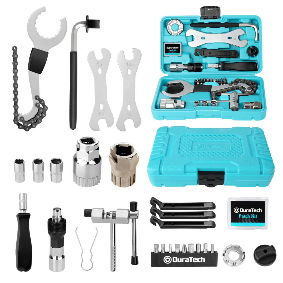 Photos - Patch & Repair Kit Duratech 31-Piece Bicycle Repair Set, Bicycle Repair kit with Tool Box, Bike Tool Kit, Home Multi-Purpose Repair Kit, Suitab