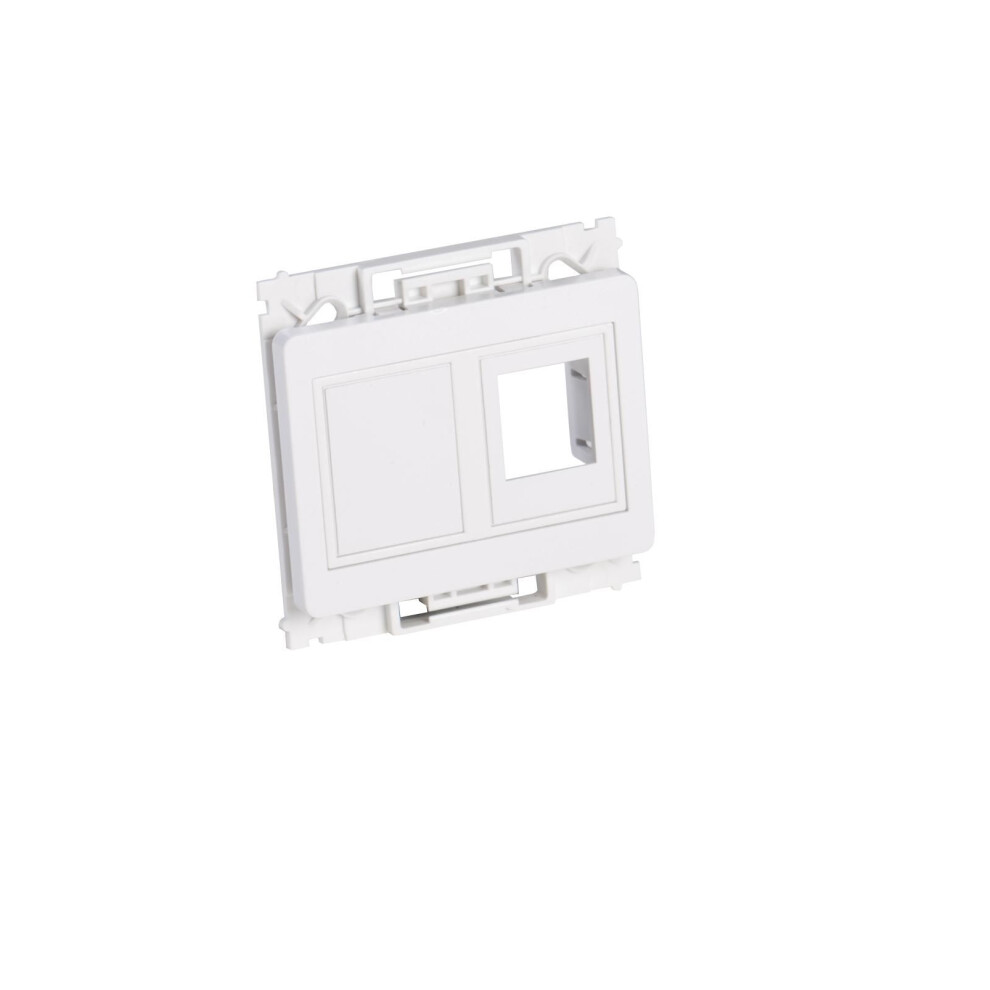 Lanview Wall Plate 2 X Keystone For Opus Outlet Type O Power Outlet White 5704174318743