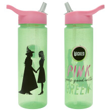 Wicked Universal Pictures 600ml Water Bottle with Straw by Polar Gear | Official Merchandise Girls Merch with Glinda & Elphaba | For Adult & Kids, Gr
