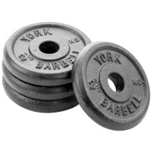 York Fitness 4 x 2.5kg Standard Cast Iron Disc Set, black