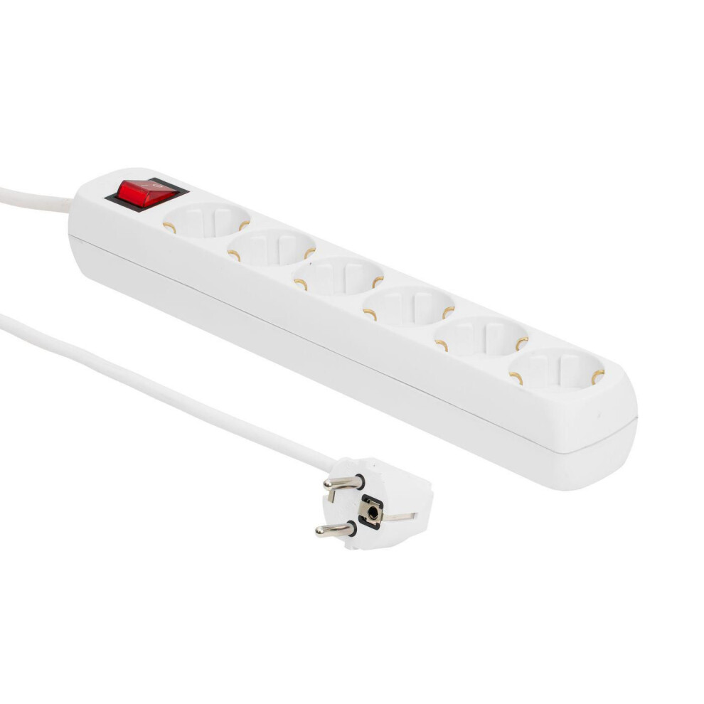 Microconnect 6-Way Schuko Socket 1.8M White 5711045108716